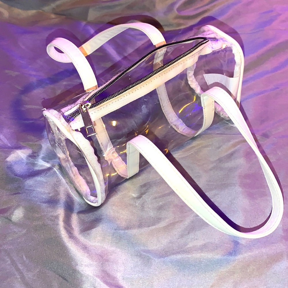 White and clear purse